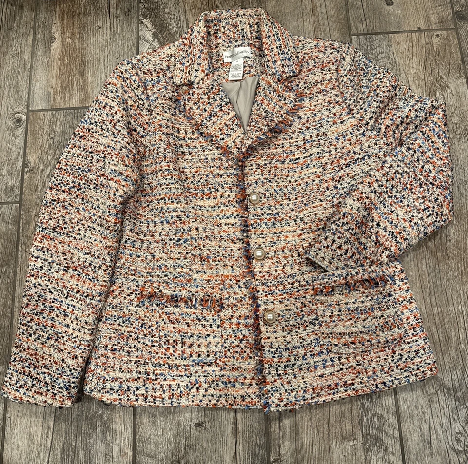 CHAQUETA TWEED DRAPER’S & DAMON’S CONFETTI TALLA BOTÓN PERLA Foto 1 de 4