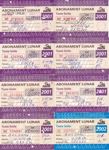 Romania, 2001-2003, Bucharest Tramway Trolley Bus - Lot of 18 Transport Passes - Picture 1 of 6