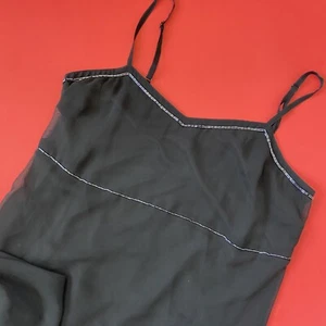 Vintage 90’s Express Black Beaded Sleeveless Midi Cocktail Dress Size 7/8 - Picture 1 of 10