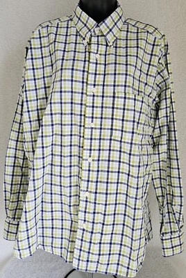 Camisa Bills Khakis Para Hombre Talla L Grande Azul Verde Blanco Rayas Foto 1 de 4