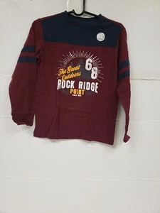 Roebuck & Co Boys Long Sleeve Cotton T Shirt "Rock Ridge Point" Sz M 10-12 NWT  - Picture 1 of 11