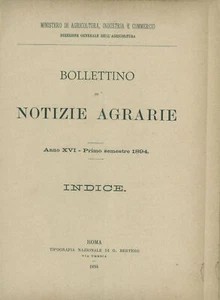 Bollettino di notizie agrarie 1894 Autori Vari 1894 - Imagen 1 de 1