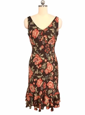 VTG 90’s Y2K Jones New York Slip Dress 100% Silk Floral Cottagecore Fairy Sz 8P - Image 1 of 4
