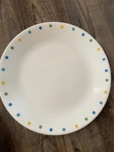 Corelle DOTS Dinner Plate  Blue Green Yellow  - - Picture 1 of 5