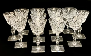 12 Hawkes Champagner große Sherbet Kelche in Delfter Diamant, quadratischer Sockel  - Bild 1 von 3