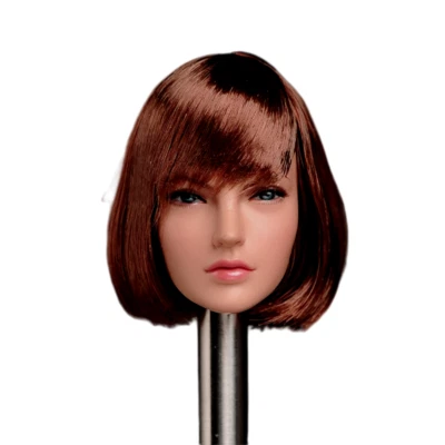 SUPER DUCK SDH005C 1/6 Cabeza Femenina Esculpida Cabello Corto Marrón Ajuste 12"" Figura Cuerpo Foto 1 de 4