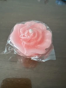 Vintage Deko Wachskerze rosa Blume - Bild 1 von 4