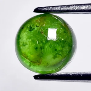 💎 1.75ct 6.5mm Round Cabochon Natural Green Grossular Garnet - Africa Gemstone - Picture 1 of 4