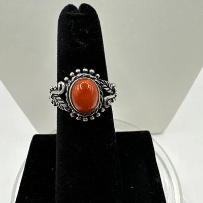 Anillo Carolyn Pollack Plata Esterlina Coral Rojo Suroeste Talla 5.5 Foto 1 de 4