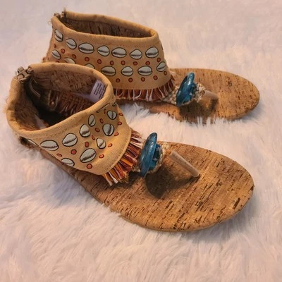 Disney Moana сандалии бахрома искусственные раковины платье вверх костюм размер 2 / 3 принцесса  - Изображение 1 из 4