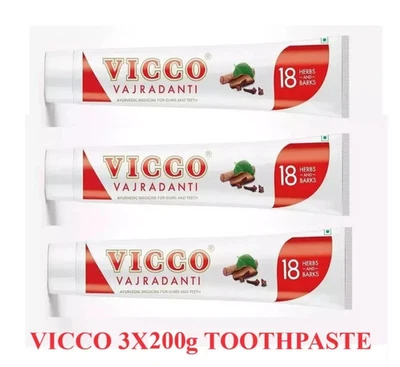 Vicco Vajradanti Ayurvedic Toothpaste For Gum & Teeth Pack Of 3 X 200G - Image 1 of 4