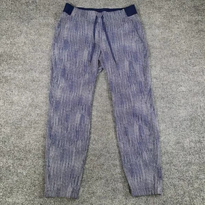 Athleta Pants Womens 6 Blue Spot Batik Midtown Ankle Drawstring Pockets Jogger - Picture 1 of 14