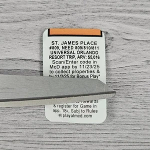 McDonald’s Monopoly St James Place uneingelöst #809 - Bild 1 von 2