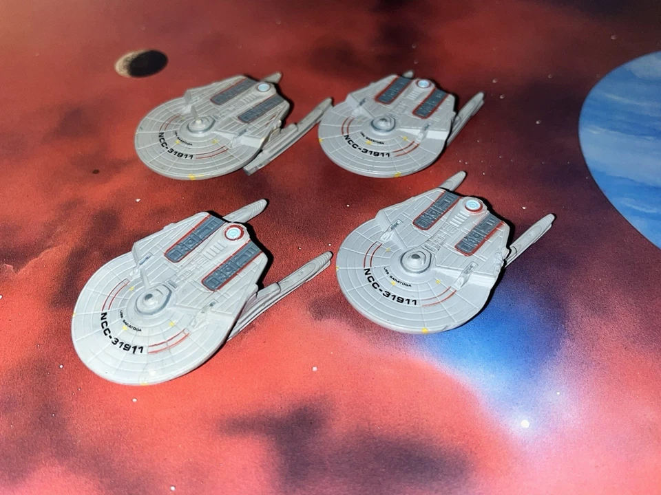 Star Trek Micro Machines Lot X4 USS Saratoga Space Ship Star Fleet Squadron Rare - Image 1 of 1