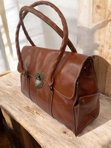 Patricia Nash Brown Vienna Satchel Leather Large Tote Bag Heritage Collection - Picture 1 of 19