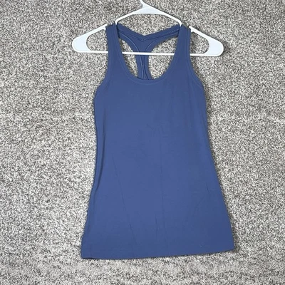 Lululemon Power Y Tank Top Women’s 6 Blue Built In Bra Racerback Yoga Gym - Image 1 of 4
