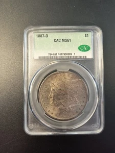 1887-O DOLLARO MORGAN, CACG MS-61, CAC originale - Foto 1 di 4