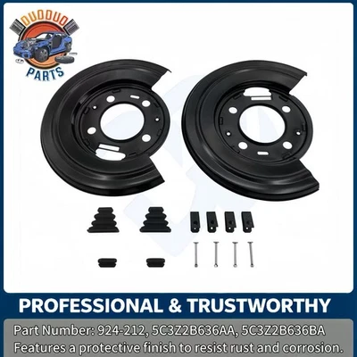Pair Rear Brake Dust Shield Backing Plates For 99-15 Ford F250 F350 Excursion Foto 1 de 4