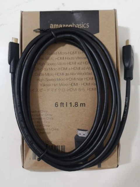 Amazon Basics High Speed HDMI/MicroHDMI-A M/M 1,8m Schwarz Vergoldet - Bild 1 von 2