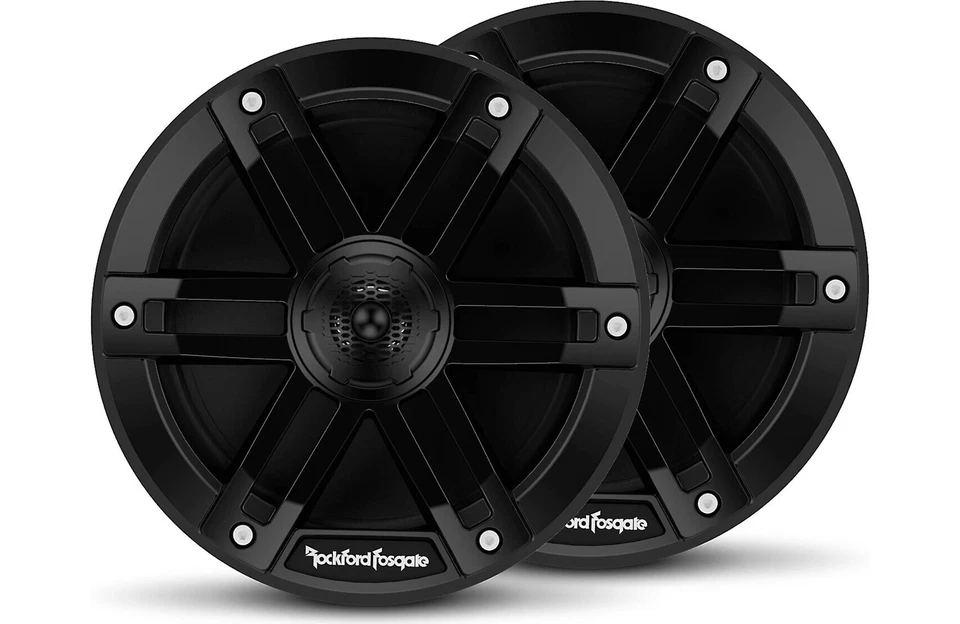 Rockford Fosgate M0-65B 6.5" 4 Ohm Marine Audio Speakers Boat UTV Black Pair