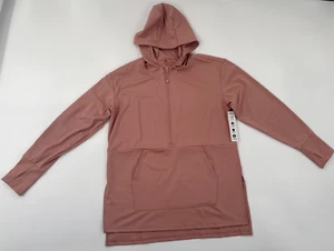 Sudadera con Capucha Pullover Reebok Mujer Rosa Mediana Elastizada 1/2 Cremallera Rendimiento Gimnasio NUEVO - Imagen 1 de 14