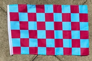 CLARET AND BLUE CHECKERED 18" x 12" 45cm x 30cm Courtesy flag boats flags - Picture 1 of 1