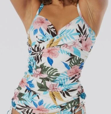 Coco Reef Women's White Enrapture Wrap Tankini Top Swimwear Size 36E - Imagem 1 de 3