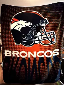 NFL Denver Broncos Decke weich Fleece Überwurf Shadow Orange Blau 50,5" x 59,5" - Bild 1 von 3