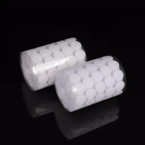 White Hook & Loop Sticky Self Adhesive Dots Coins Tape 8, 10, 15, 20, 25, 30mm - Picture 1 of 6