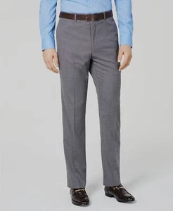$349 Vince Camuto Men's 34W 34L Gray Slim Fit Trousers Flat Front Dress Pants - Picture 1 of 5