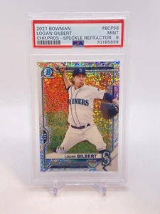 Logan Gilbert 2021 Bowman cromo refractor de motas/299 #BCP-58 Seattle Mariners - Imagen 1 de 2