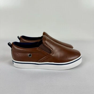 Nautica Akeley Slip On Casual Shoes Toddler Size 10 Brown Faux Leather Low Top - Image 1 of 4