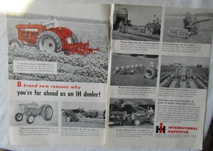 IH International Harvester 1958 tractor equipo agrícola impresión AD 7x10 2 páginas - Imagen 1 de 3
