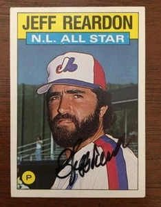 Tarjeta de béisbol Jeff Reardon 1986 Topps All Star autografiada firmada autografiada 711 exposiciones - Imagen 1 de 1