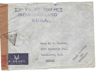 Bahrain Island 194? George V/George VI Dual Franking Scarce censor cover - Image 1 of 2
