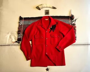 Chaqueta Boy Scouts America S-M Lana Roja De Colección 1969 Idaho Jamboree Años 60 Como Nueva A+ - Imagen 1 de 21