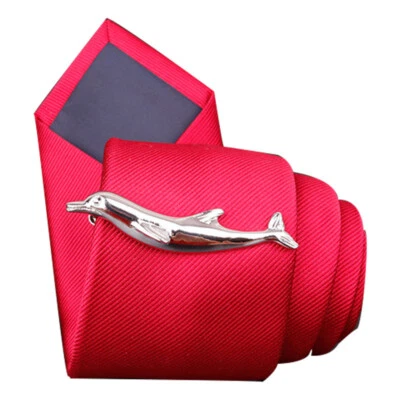 Hermoso Delfín Océano Zoo Moda Para hombres Corbata Clip Cierre Accesorio Traje Regalo Divertido Foto 1 de 3