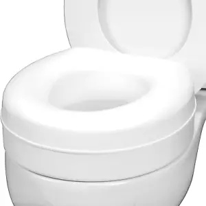 5" Raised Toilet Seat Riser with Padded Cushion & 5 Slip-Resistant Pads for Seni - Picture 1 of 7