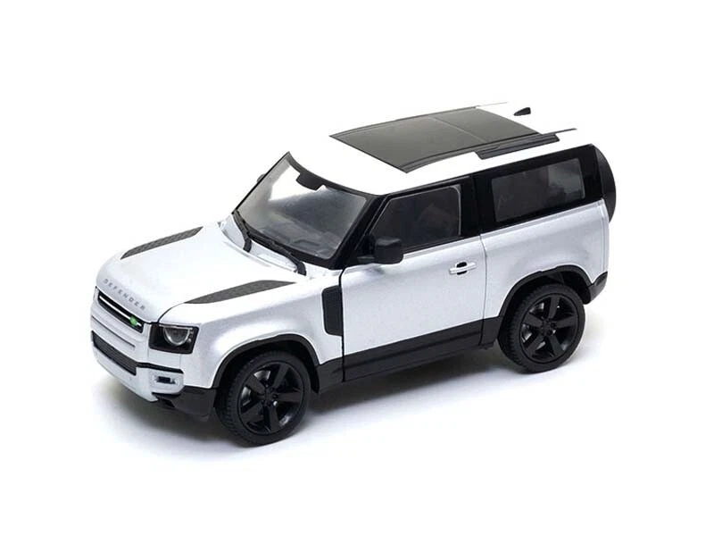 Welly 24110W-SIL 2020 Land Rover Defender Silver Metallic with White Top 1/26