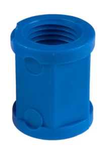 Adaptador de enchufe hembra Tefen azul nailon igual con hilos BSP cónicos 120103 - Imagen 1 de 1