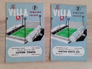 Aston Villa 1958/59 Selection of Home League Programmes from menu - Picture 1 of 3