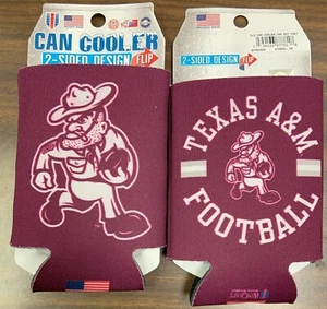 TEXAS A&M AGGIES OL' SARGE FOOTBALL 2 SIDED DESIGN CAN HOLDER NEW WINCRAFT - Picture 1 of 1