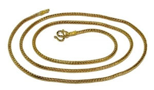 Schöne geflochtene Kette 24 Zoll 2,1 mm Baht Halskette 24 K Gold GP Thai handgefertigter Schmuck GT77 - Bild 1 von 4