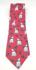 Hallmark Christmas Red Polar Bear Tie 100% Polyester Made In Korea