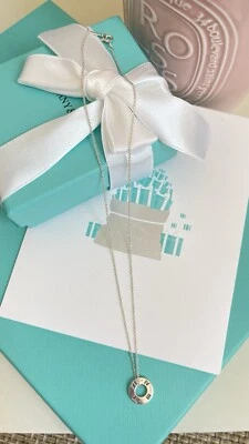 "Collar colgante círculo Atlas Tiffany & Co. en plata de ley 16"" pulgadas NUEVO Foto 1 de 4