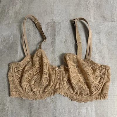 Бюстгальтер Chantelle Merci размер 34DD кружевной на косточках без подкладки бежевый обнаженный желтовато-коричневый цвет C17450 - Изображение 1 из 4