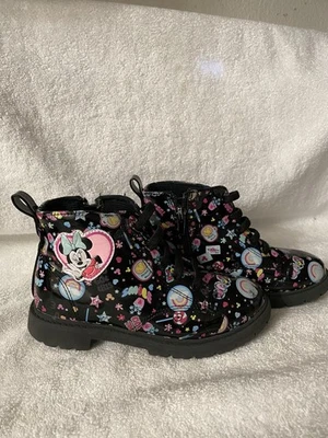 DISNEY JUNIOR Minnie Mouse niño niña botas talla 11 negro Foto 1 de 4