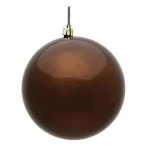 Vickerman 4.75" Plastic Ball Ornaments in Candy Mocha Brown (Set of 4) - Picture 1 of 1