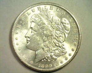 1890 MORGAN SILVER DOLLAR CHOICE ABOUT UNCIRCULATED+ CH AU+ NICE ORIGINAL COIN - Picture 1 of 2