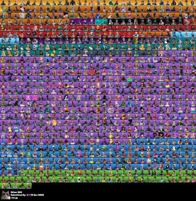 Fortnite 904 Skns Caballero Negro, Wildca, Galaxy, Iconoc, Brillo, Omega, Brillo CONTACTO M Foto 1 de 4